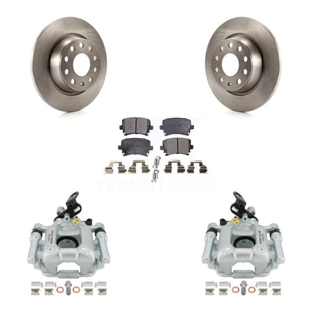 Rear Disc Brake Caliper Rotors And Semi-Metallic Pads Kit For Audi A3 Volkswagen Eos Quattro With 282mm Diameter Rotor KC8-100448P by Transit Auto