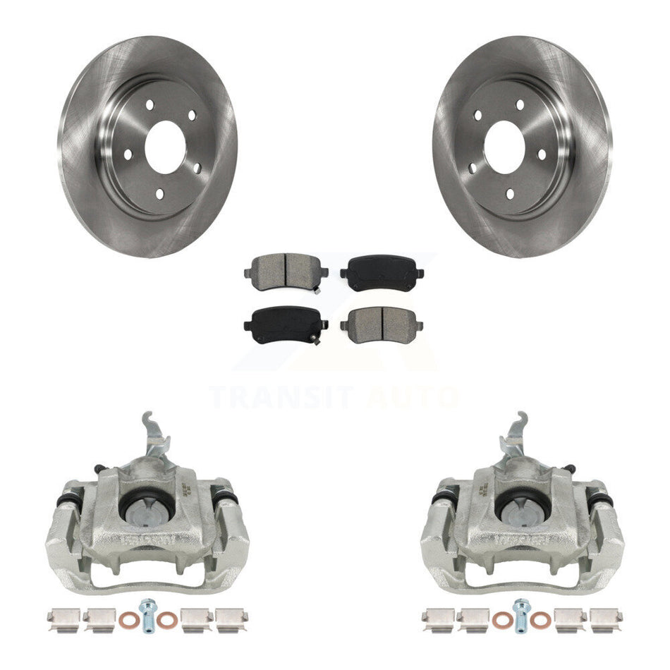 Rear Disc Brake Caliper Rotors And Semi-Metallic Pads Kit For 2009-2011 Dodge Journey KC8-100448S