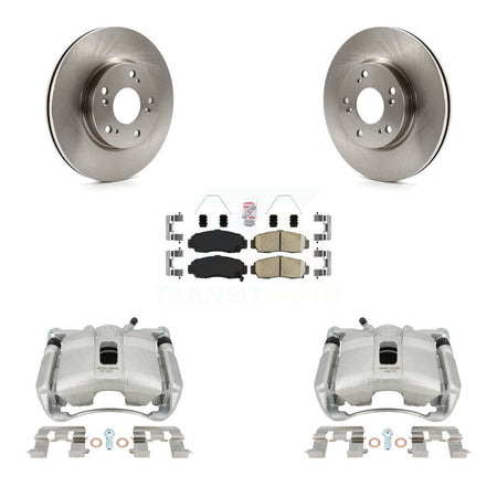 Front Disc Brake Caliper Rotors And Ceramic Pads Kit For Honda Civic KC8-100449N by Transit Auto