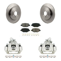 Rear Disc Brake Caliper Rotors And Semi-Metallic Pads Kit For Ford Explorer Taurus Flex Lincoln MKT KC8-100449S