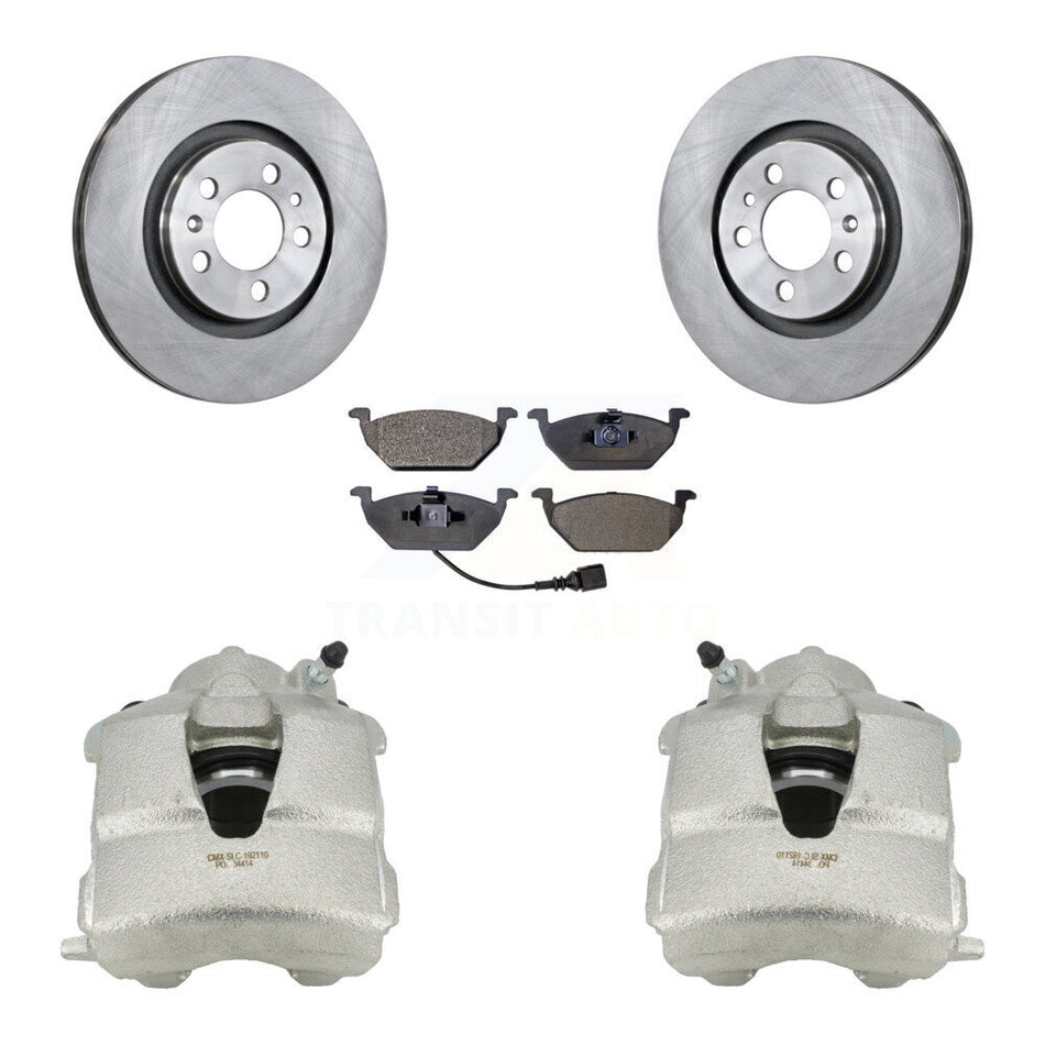 Front Disc Brake Caliper Rotors And Ceramic Pads Kit For Volkswagen Jetta Beetle Golf City KC8-100449T