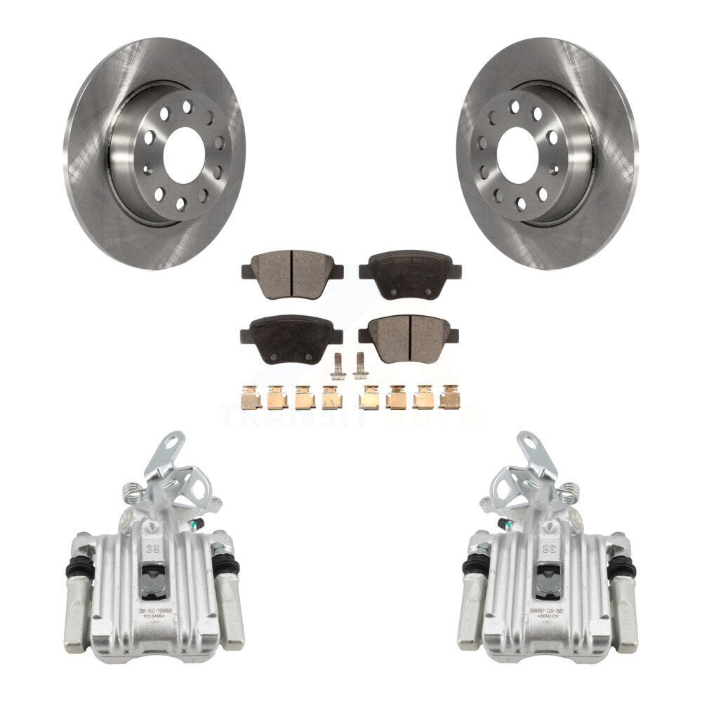 Rear Disc Brake Caliper Rotor And Semi-Metallic Pad Kit For Volkswagen Jetta Beetle Golf KC8-100450P