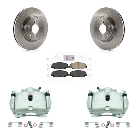 Front Disc Brake Caliper Rotors And Ceramic Pads Kit For 2012-2016 Honda CR-V FWD KC8-100451N