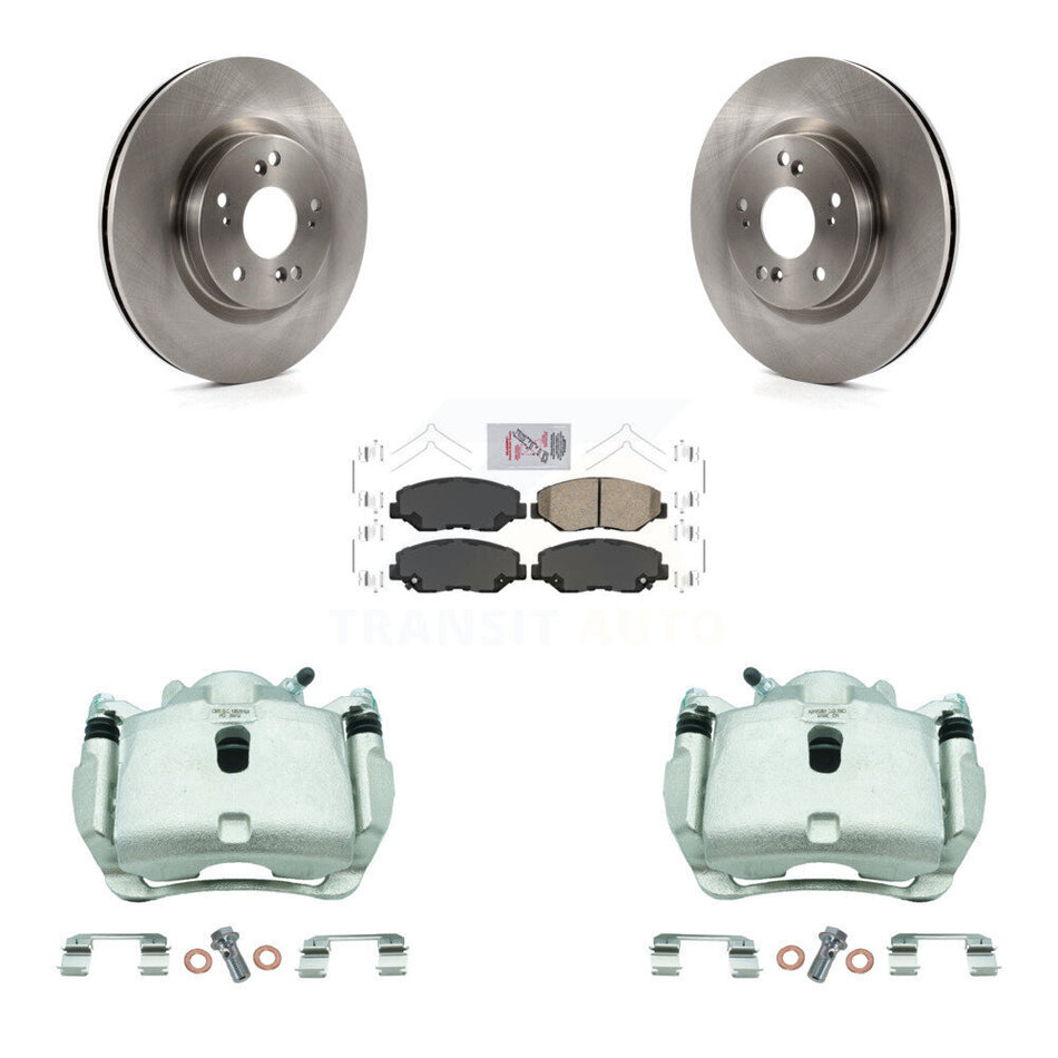 Front Disc Brake Caliper Rotors And Ceramic Pads Kit For 2012-2016 Honda CR-V FWD KC8-100451N