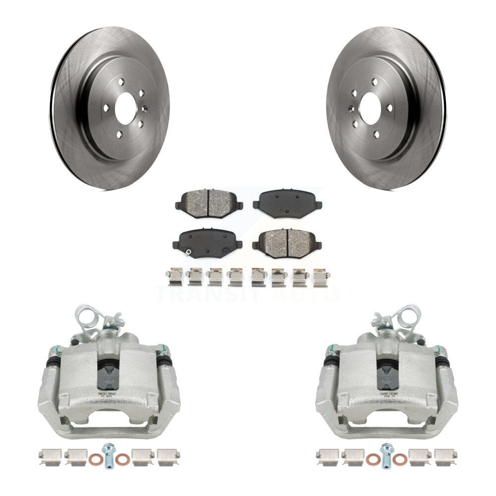 Rear Brake Caliper Rotors Semi-Metallic Pad Kit For Ford Explorer Flex Taurus Police MKS KC8-100451S