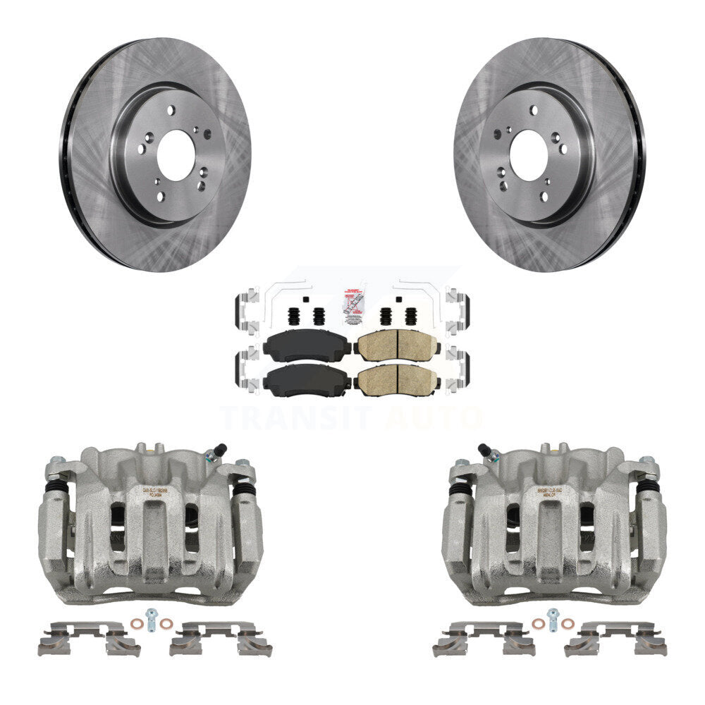 Front Disc Brake Caliper Rotor Ceramic Pad Kit For Honda CR-V Acura RDX Accord Crosstour KC8-100452N