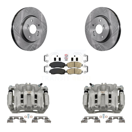 Front Disc Brake Caliper Rotor Ceramic Pad Kit For Honda CR-V Acura RDX Accord Crosstour KC8-100452N