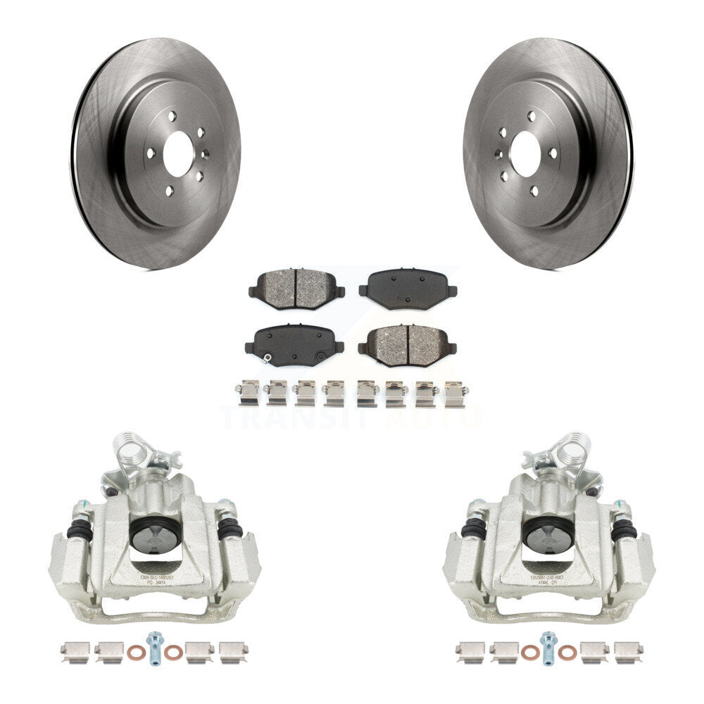 Rear Disc Brake Caliper Rotors And Semi-Metallic Pads Kit For 2015 Ford Explorer Limited Sport XLT Without Heavy Duty Brakes KC8-100452S by Transit Auto