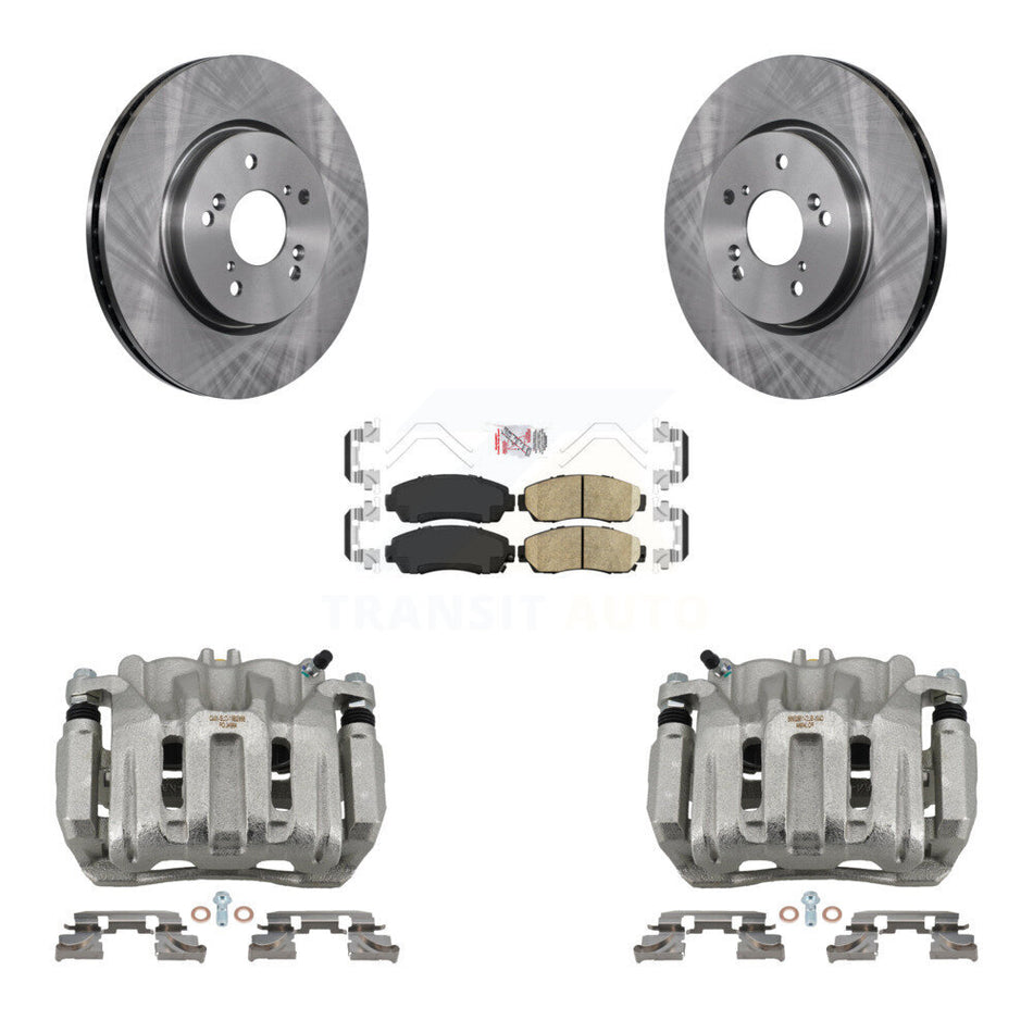Front Disc Brake Caliper Rotor Ceramic Pad Kit For Honda CR-V Acura RDX Accord Crosstour KC8-100453N