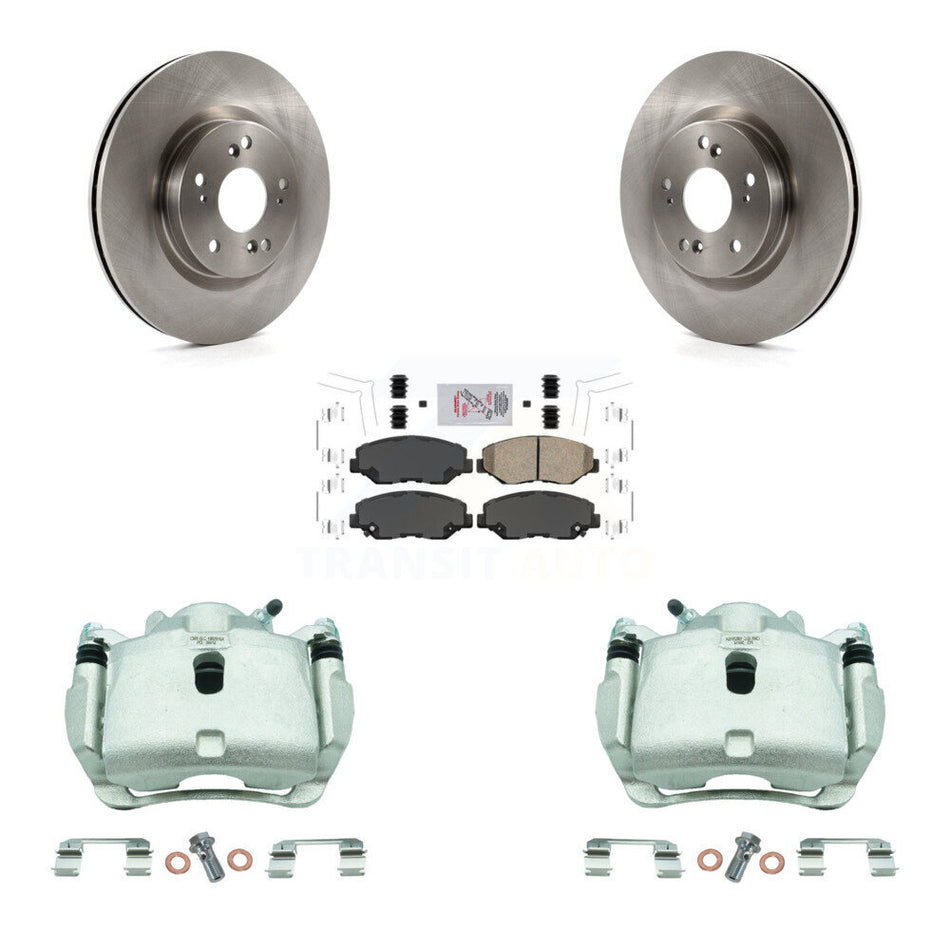Front Disc Brake Caliper Rotors And Ceramic Pads Kit For 2012-2016 Honda CR-V FWD KC8-100454N
