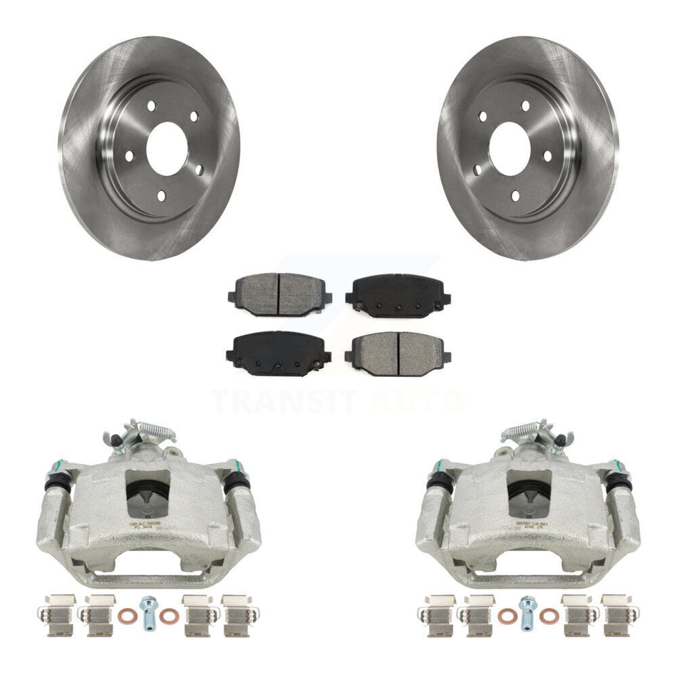 Rear Disc Brake Caliper Rotors And Semi-Metallic Pads Kit For 2017-2018 Dodge Grand Caravan With Single Piston Front KC8-100456S
