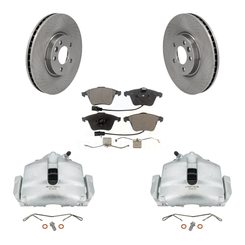 Front Disc Brake Caliper Rotors And Ceramic Pads Kit For 2010 Volkswagen CC 3.6L With 340mm Diameter Rotor KC8-100456T