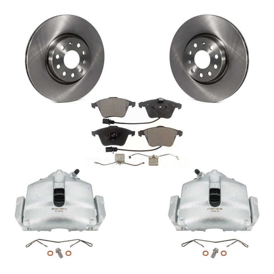 Front Disc Brake Caliper Rotors And Ceramic Pads Kit For 2010 Volkswagen CC Passat KC8-100457T