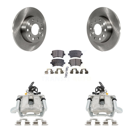 Rear Disc Brake Caliper Rotors And Semi-Metallic Pads Kit For Volkswagen Jetta With 260mm Diameter Rotor KC8-100458P by Transit Auto