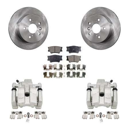 Rear Disc Brake Caliper Rotors Semi-Metallic Pad Kit For Toyota Camry Lexus ES350 Avalon KC8-100464P