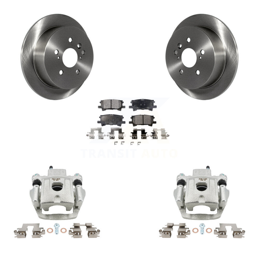 Rear Brake Caliper Rotor & Semi-Metallic Pad Kit For Lexus RX350 RX330 Toyota Highlander KC8-100465P