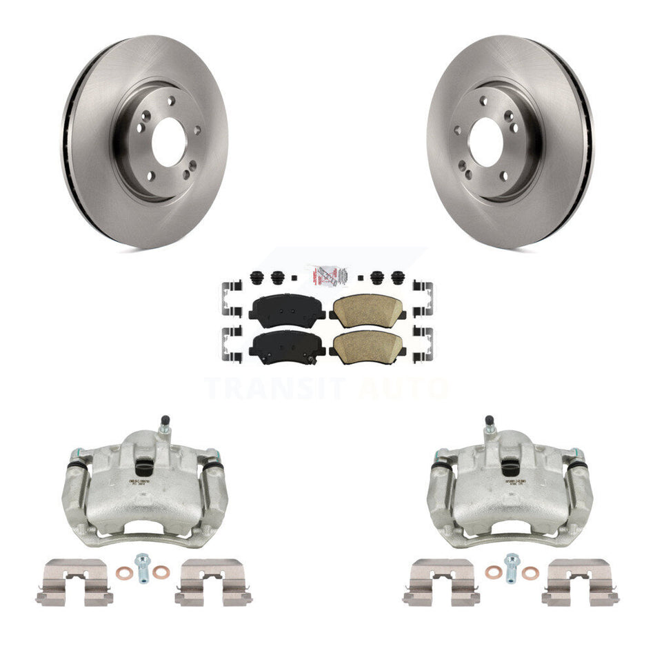 Front Brake Caliper Rotors Ceramic Pad Kit For Kia Forte With 300mm Diameter Rotor KC8-100467N