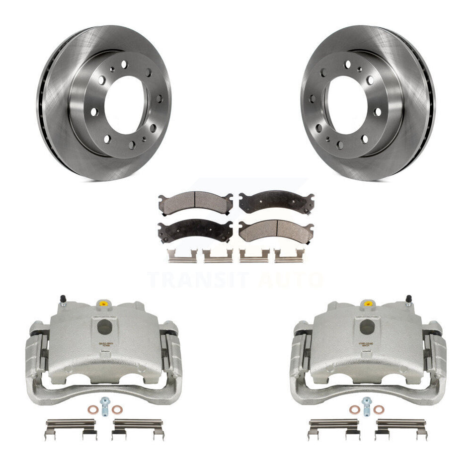 Front Brake Caliper Rotors & Ceramic Pad Kit For Chevrolet Silverado 2500 HD GMC Sierra Express Cadillac DeVille Savana 3500 Hummer H2 Classic 1500 Suburban Yukon XL Avalanche KC8-100467T