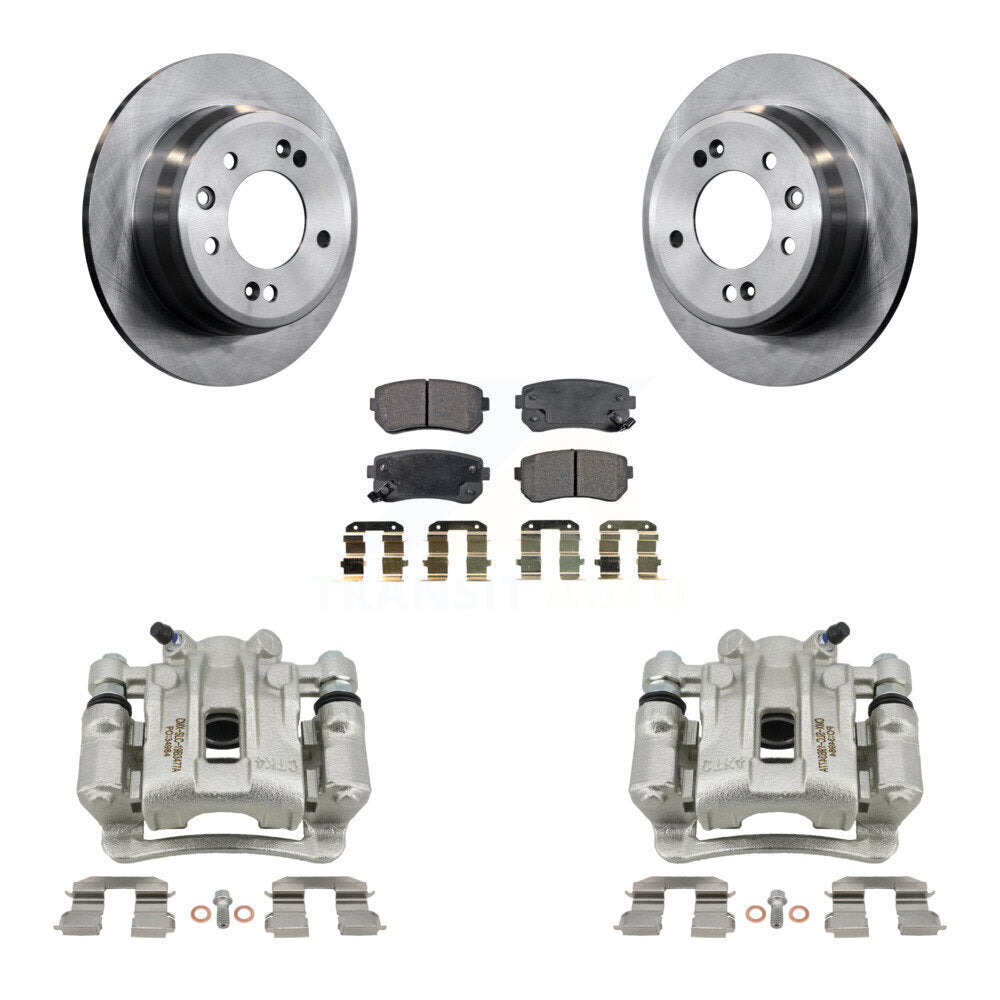 Rear Disc Brake Caliper Rotors And Semi-Metallic Pads Kit For Hyundai Elantra KC8-100470P