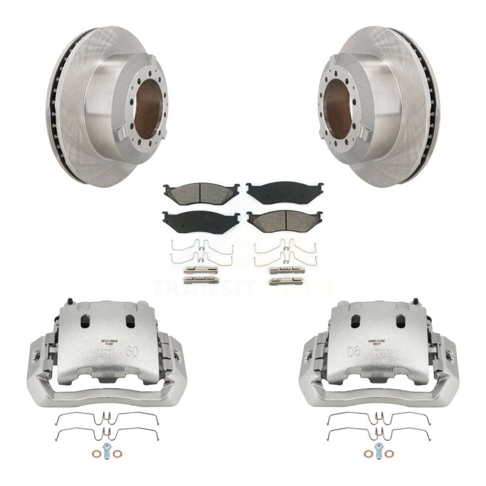 Rear Brake Caliper Rotor Semi-Metallic Pad Kit For Ford F-450 Super Duty F-550 LCF CF500 KC8-100470S