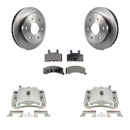 Front Disc Brake Caliper Rotors And Ceramic Pads Kit For 2000 Chevrolet Tahoe 4WD with 5.3L 4.8L With Rear Drum Brakes KC8-100471T by Transit Auto