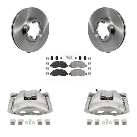 Front Disc Brake Caliper Rotors & Semi-Metallic Pad Kit For Ford Transit-250 Transit-150 KC8-100473N