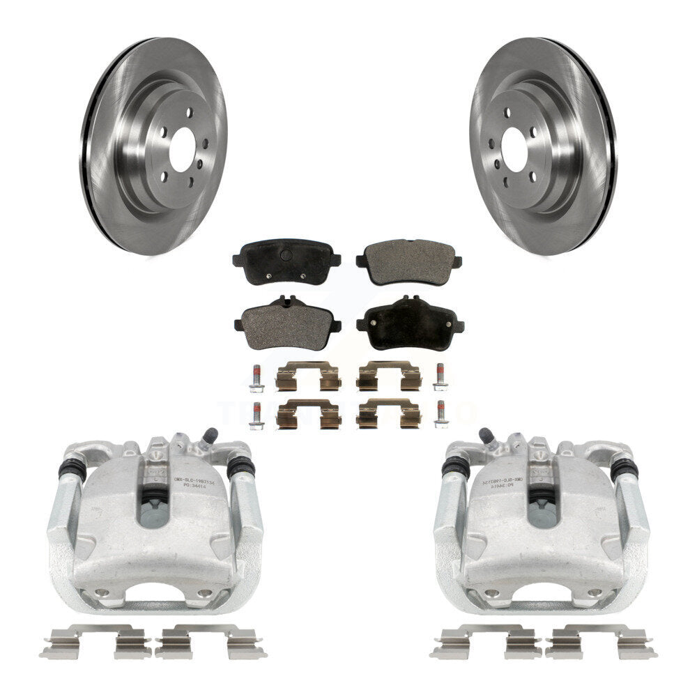 Rear Disc Brake Caliper Rotors And Semi-Metallic Pads Kit For 2014-2015 Mercedes-Benz ML350 With Sport Package KC8-100473P by Transit Auto