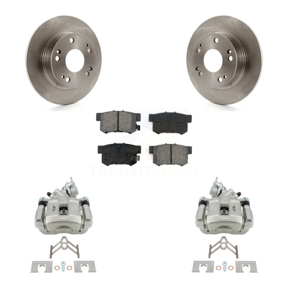 Rear Disc Brake Caliper Rotors And Semi-Metallic Pads Kit For Honda Accord Acura TSX KC8-100474S