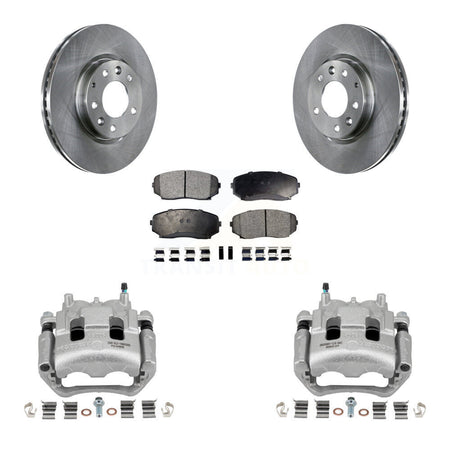 Front Disc Brake Caliper Rotors And Ceramic Pads Kit For Mazda CX-7 Ford Edge KC8-100474T