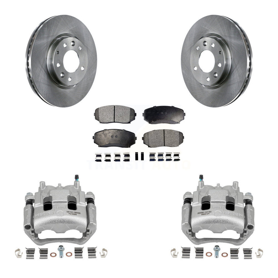 Front Disc Brake Caliper Rotors And Ceramic Pads Kit For Mazda CX-7 Ford Edge KC8-100474T