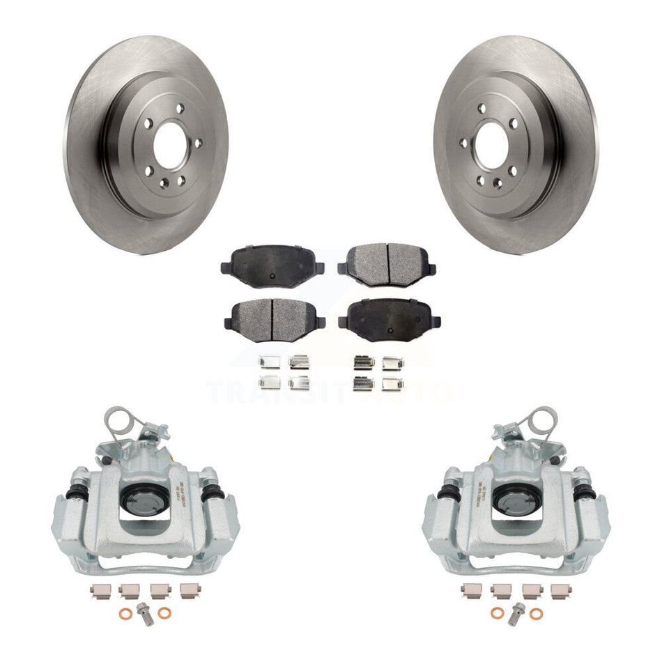 Rear Disc Brake Caliper Rotors And Semi-Metallic Pads Kit For Ford Edge Lincoln MKX KC8-100475P by Transit Auto