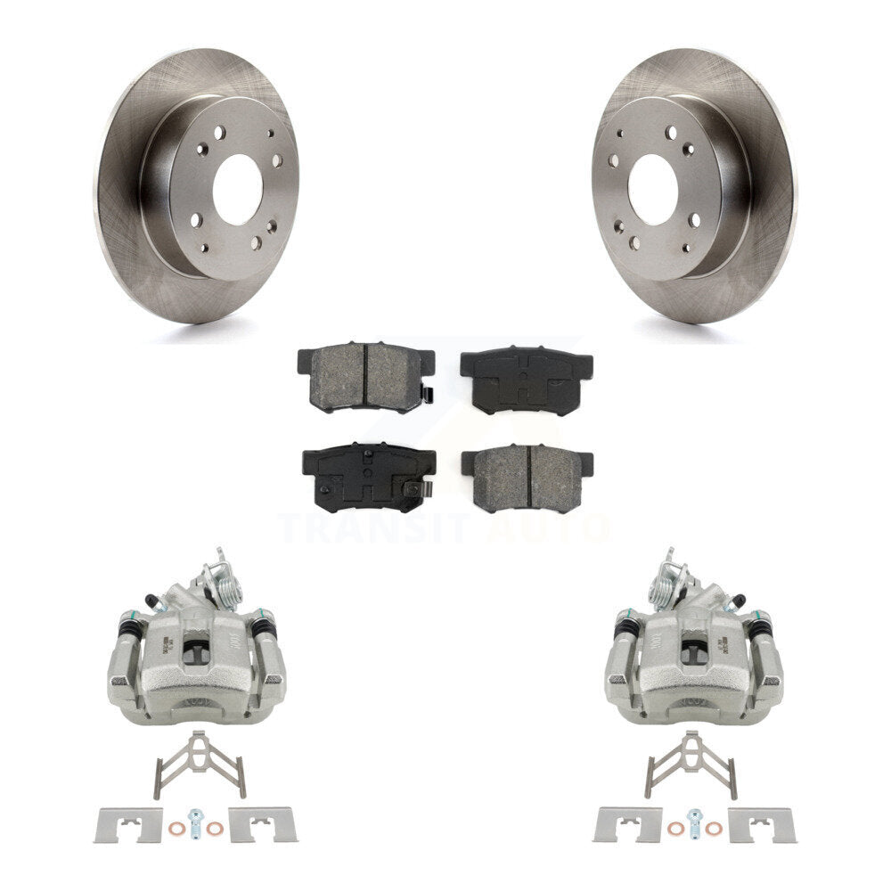 Rear Disc Brake Caliper Rotors And Semi-Metallic Pad Kit For 1998-2002 Honda Accord 2.3L KC8-100475S