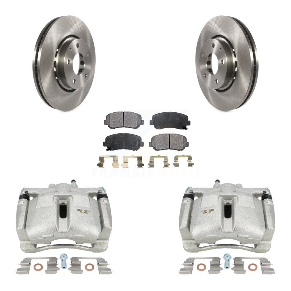 Front Disc Brake Caliper Rotors And Ceramic Pads Kit For Mazda CX-5 KC8-100475T by Transit Auto