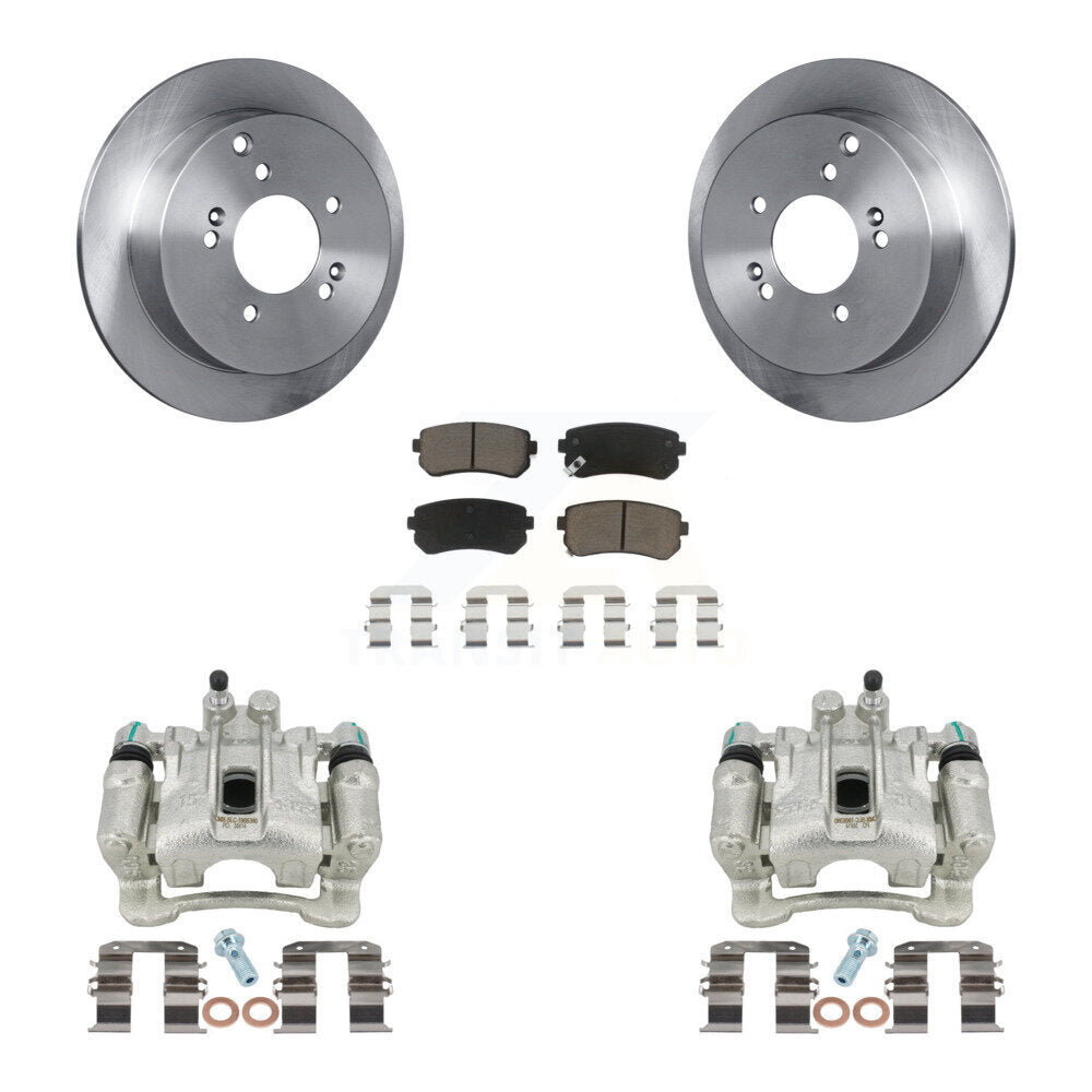 Rear Disc Brake Caliper Rotors And Ceramic Pads Kit For Hyundai Tucson Kia Sportage AWD KC8-100476C by Transit Auto