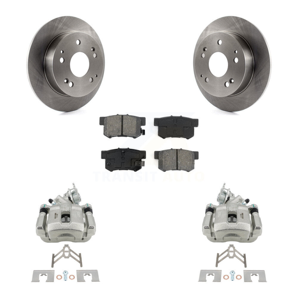 Rear Disc Brake Caliper Rotors And Semi-Metallic Pad Kit For 1998-2002 Honda Accord 3.0L KC8-100476S