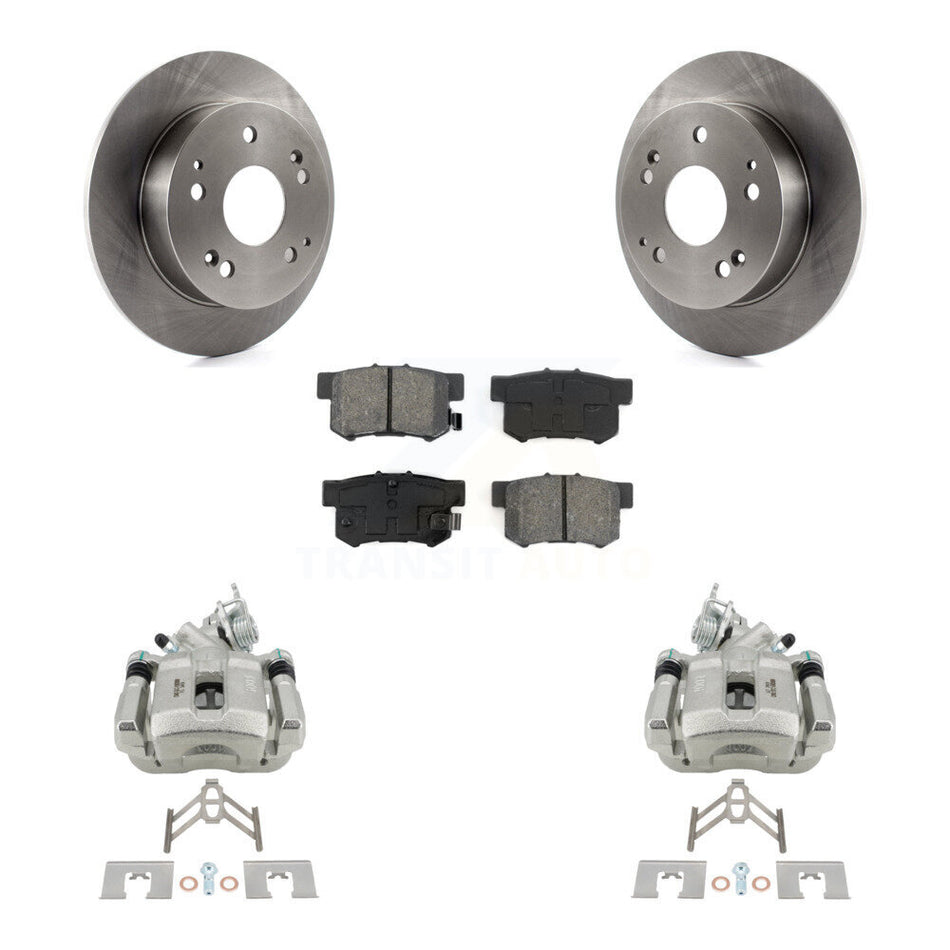 Rear Disc Brake Caliper Rotors And Semi-Metallic Pad Kit For 1998-2002 Honda Accord 3.0L KC8-100476S