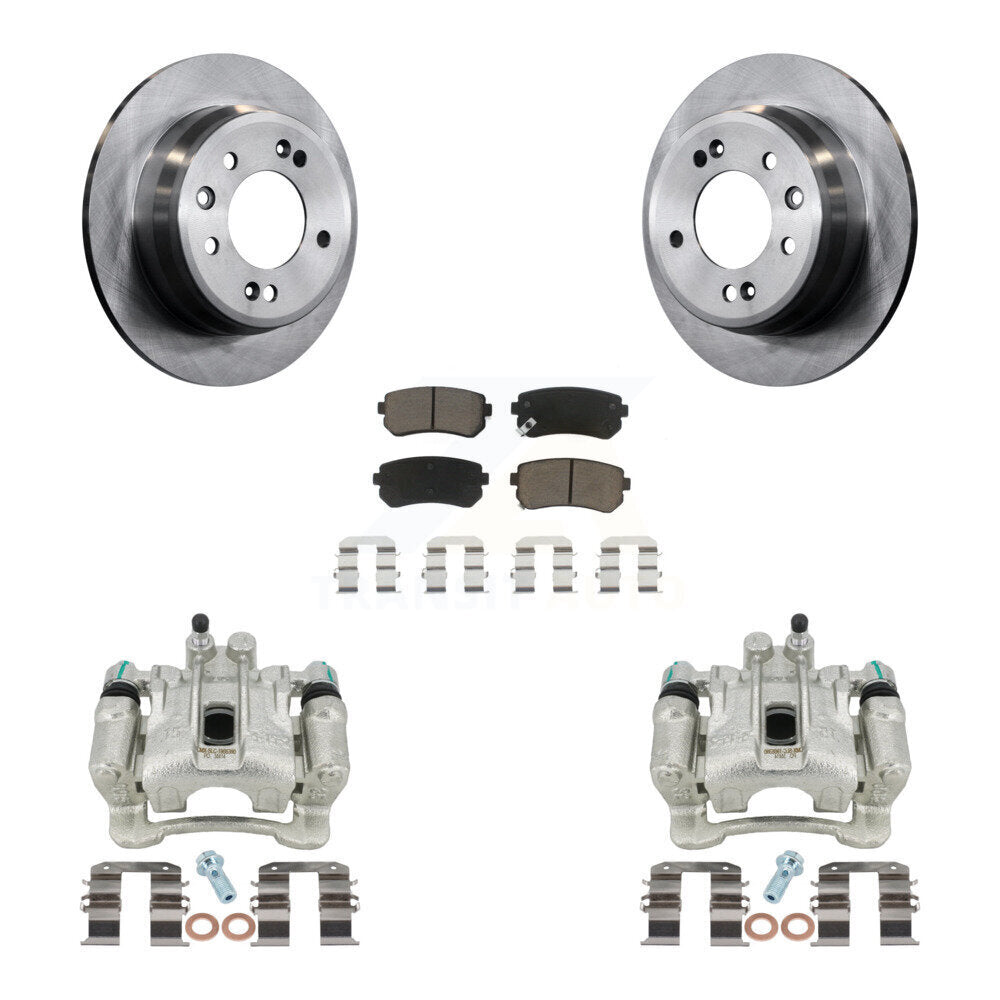 Rear Disc Brake Caliper Rotors And Ceramic Pads Kit For Hyundai Tucson Kia Sportage FWD KC8-100477C by Transit Auto