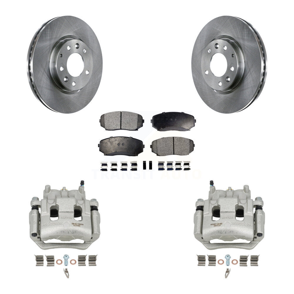 Front Disc Brake Caliper Rotors And Ceramic Pads Kit For 2007-2009 Lincoln MKX FWD KC8-100477T