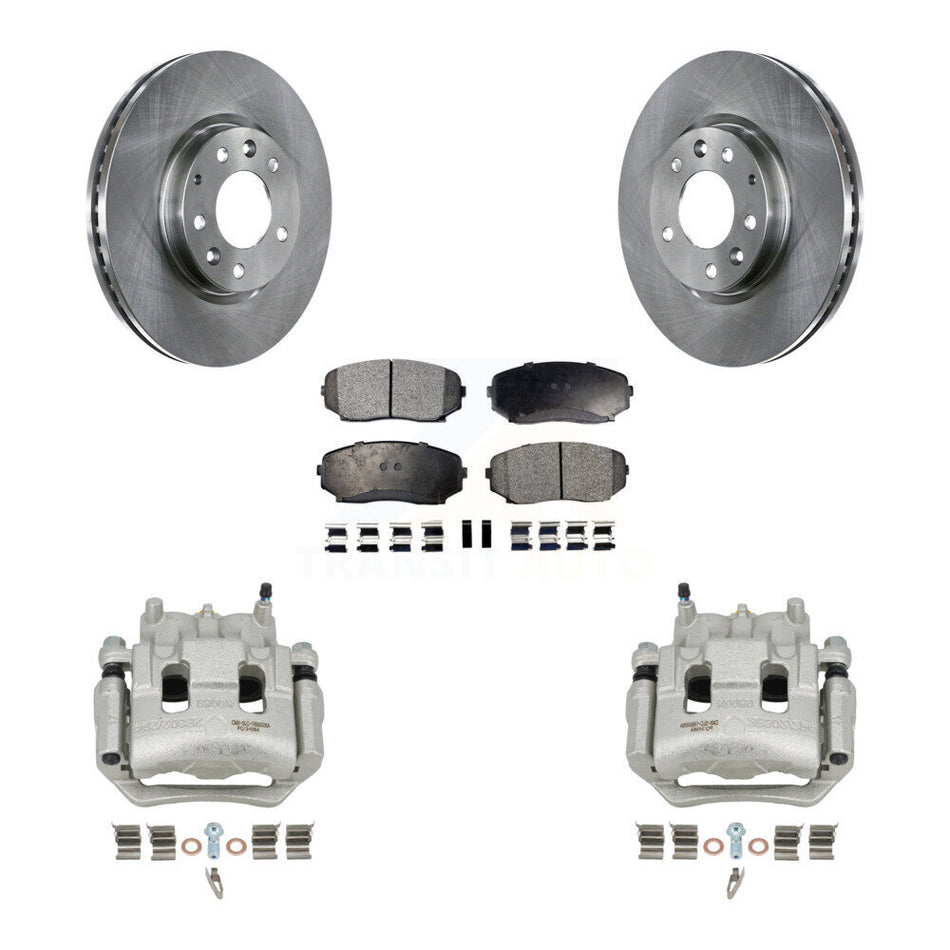 Front Disc Brake Caliper Rotors And Ceramic Pads Kit For 2007-2009 Lincoln MKX FWD KC8-100477T