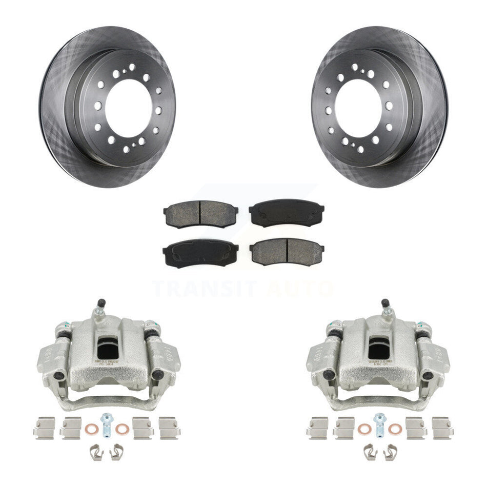 Rear Disc Brake Caliper Rotors And Semi-Metallic Pads Kit For Toyota 4Runner Lexus GX460 KC8-100478S by Transit Auto