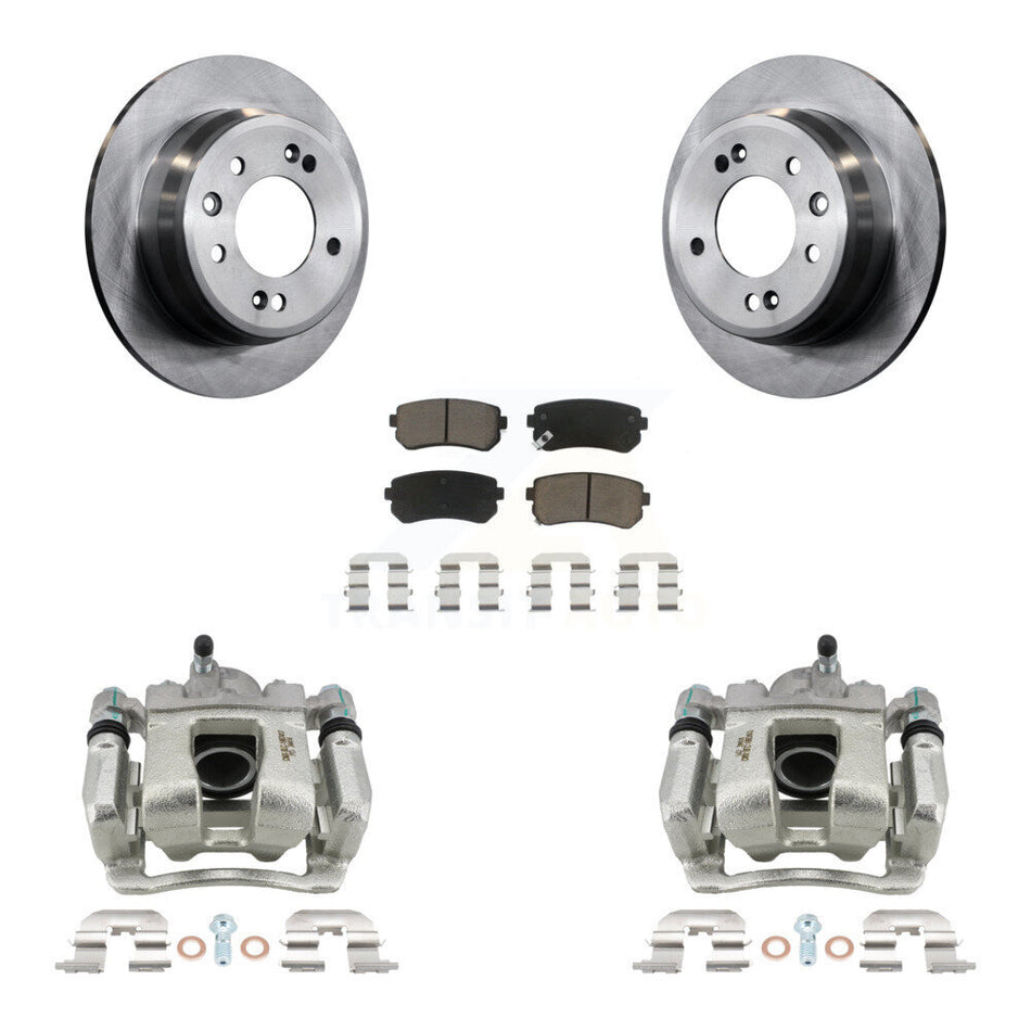 Rear Disc Brake Caliper Rotors & Ceramic Pad Kit For 2016 Kia Sportage FWD From 12 10 15 KC8-100479C