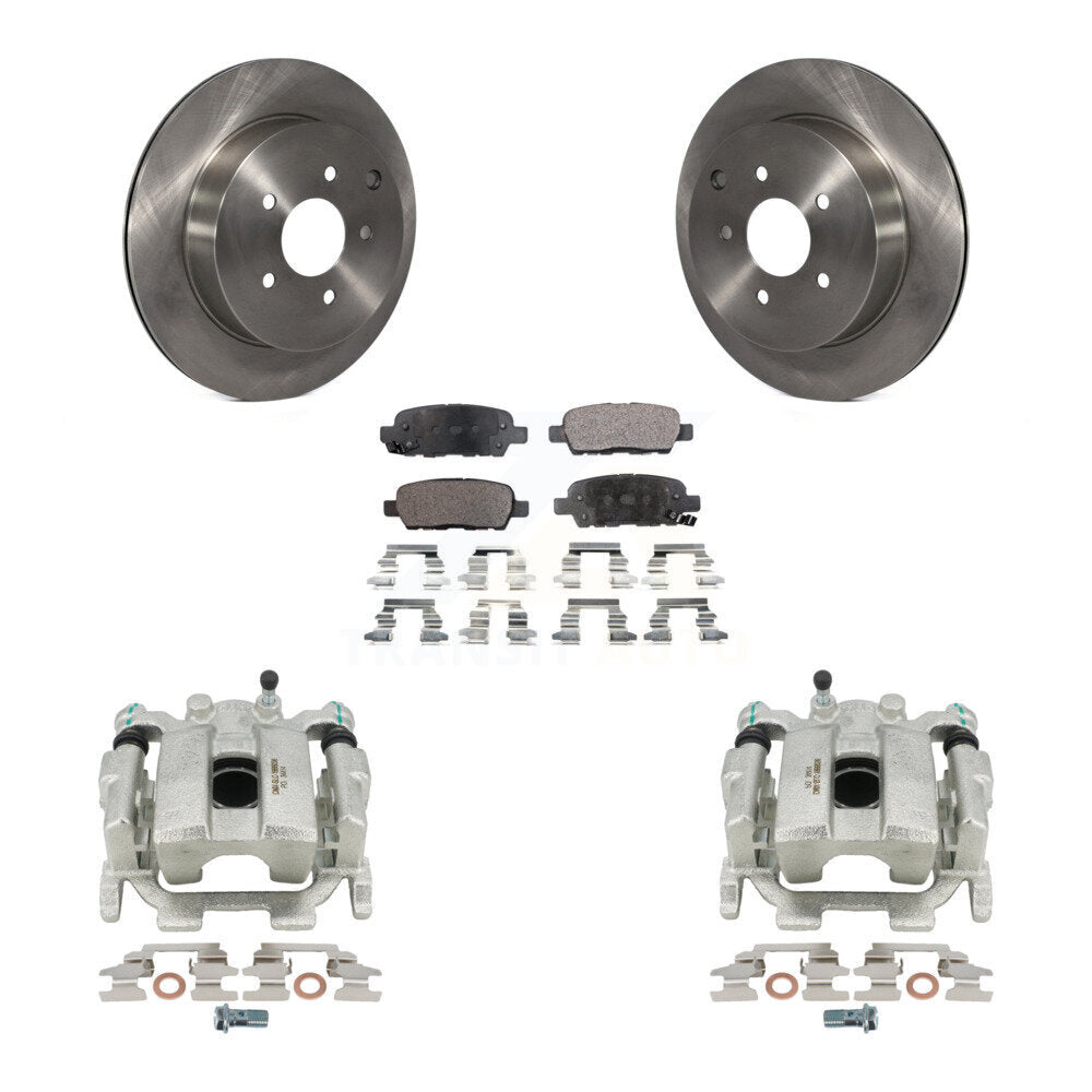 Rear Disc Brake Caliper Rotors And Semi-Metallic Pads Kit For Nissan Murano INFINITI Pathfinder QX60 Q50 Quest JX35 M37 Q60 Q70L Q70 M56 M35h KC8-100479P by Transit Auto