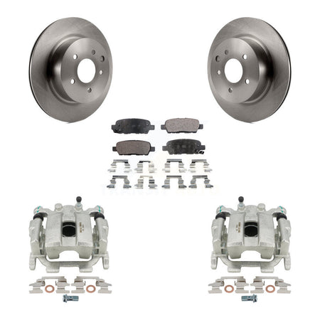 Rear Disc Brake Caliper Rotors And Semi-Metallic Pads Kit For INFINITI G37 Nissan 370Z G25 Q40 M35 M45 KC8-100481P by Transit Auto