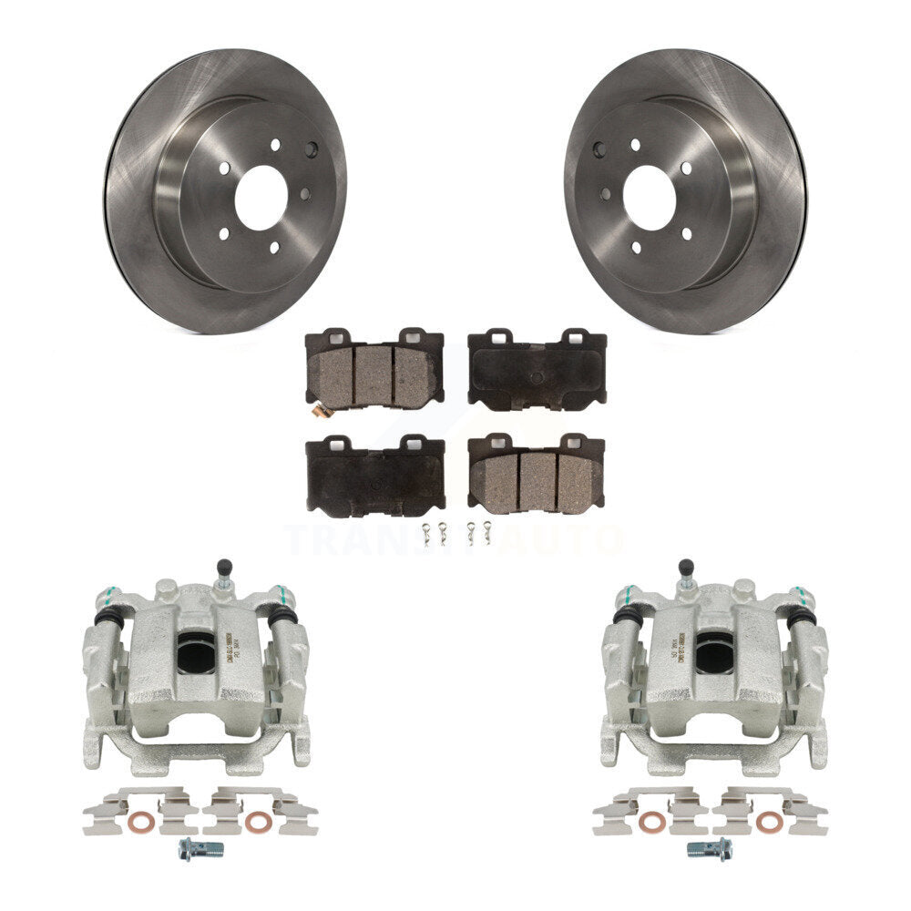 Rear Disc Brake Caliper Rotors And Semi-Metallic Pads Kit For 2015 INFINITI Q50 Hybrid KC8-100482P by Transit Auto