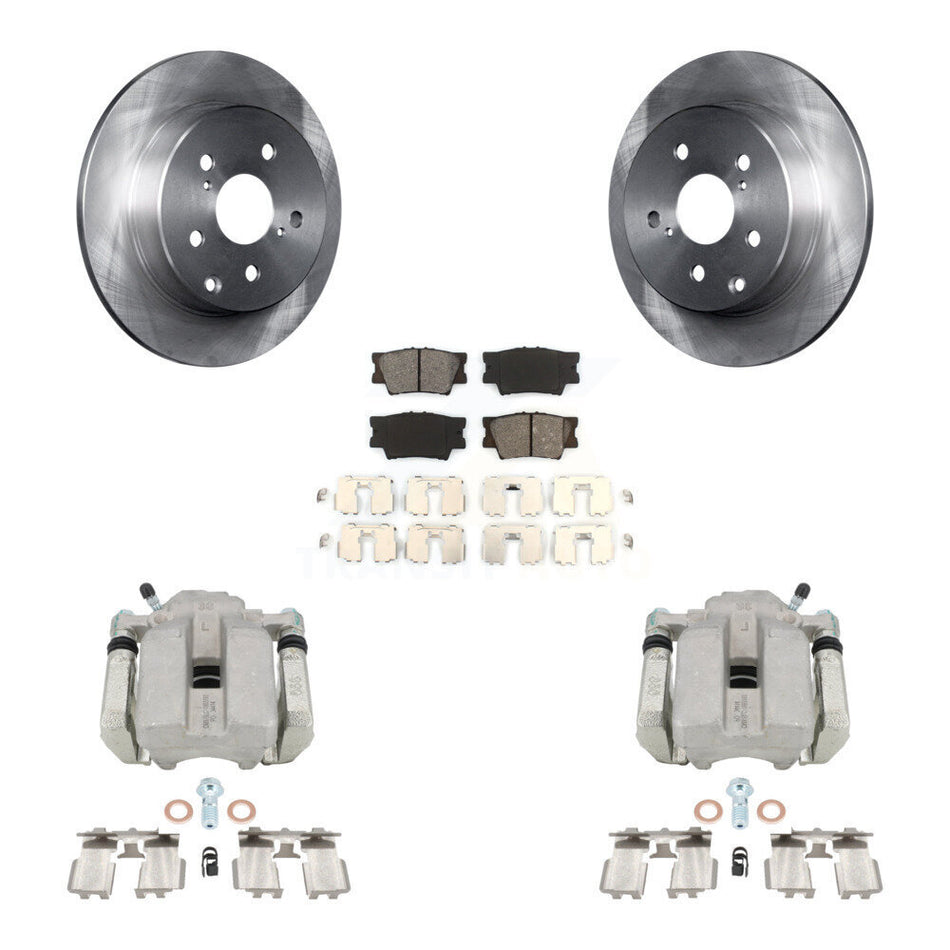 Rear Disc Brake Caliper Rotors And Semi-Metallic Pads Kit For Toyota RAV4 KC8-100482S by Transit Auto