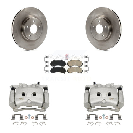 Front Disc Brake Caliper Rotors And Ceramic Pads Kit For INFINITI Q50 QX50 Q60 KC8-100483N