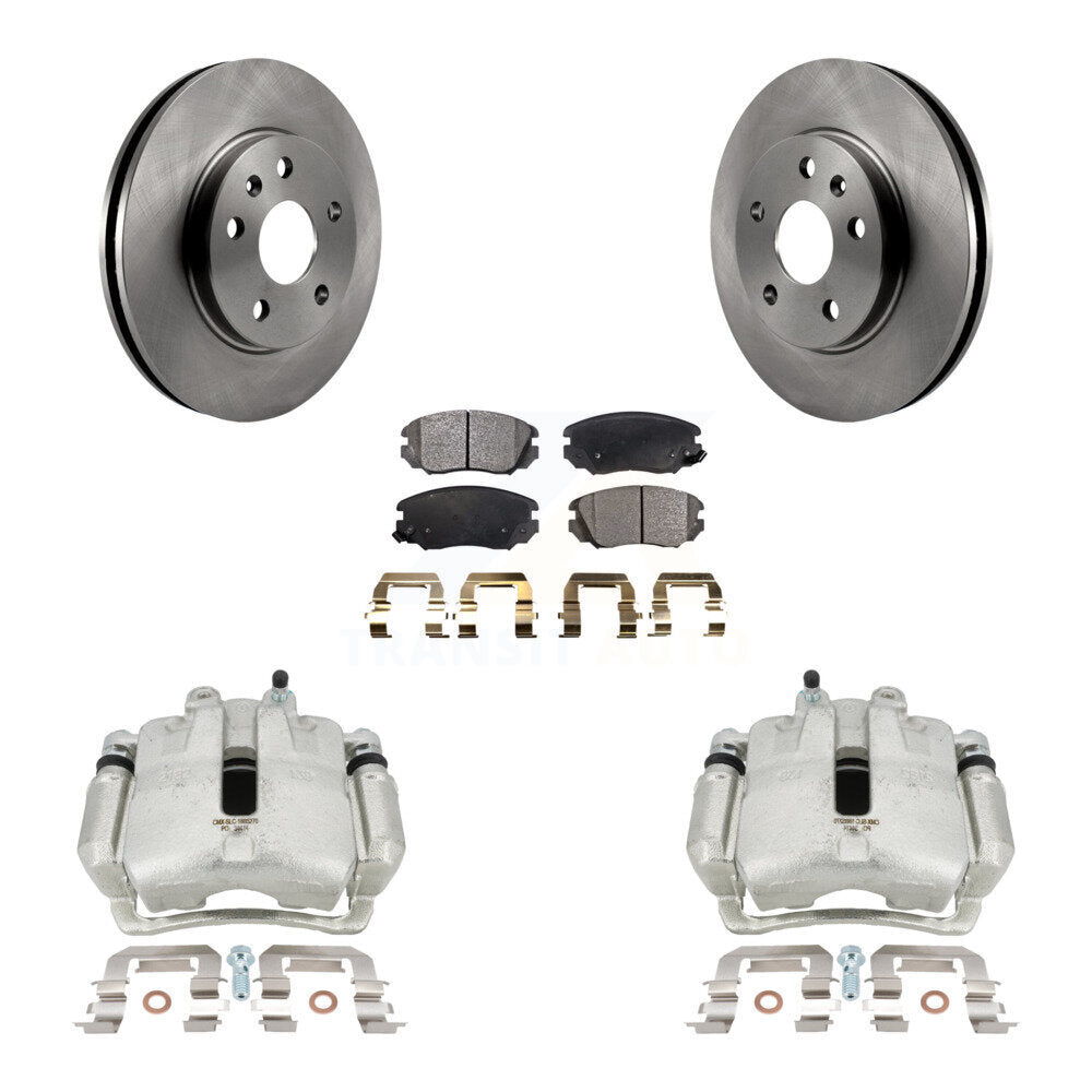 Front Disc Brake Caliper Rotors And Ceramic Pads Kit For 2011 Buick Regal 2.0L With Solid Rear KC8-100483T by Transit Auto