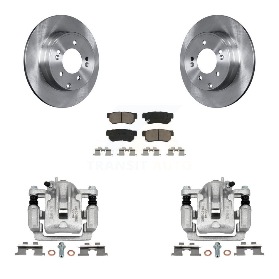 Rear Disc Brake Caliper Rotors And Ceramic Pads Kit For 2006 Hyundai Sonata 3.3L To 03 06 KC8-100485C