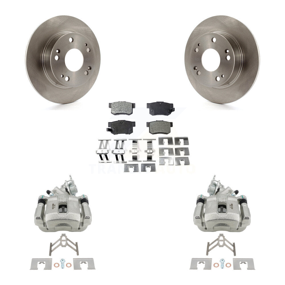 Rear Disc Brake Caliper Rotors And Semi-Metallic Pads Kit For Honda Accord Acura TSX KC8-100485P