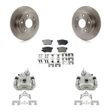 Rear Disc Brake Caliper Rotors And Semi-Metallic Pads Kit For Honda Accord Acura TSX KC8-100485P